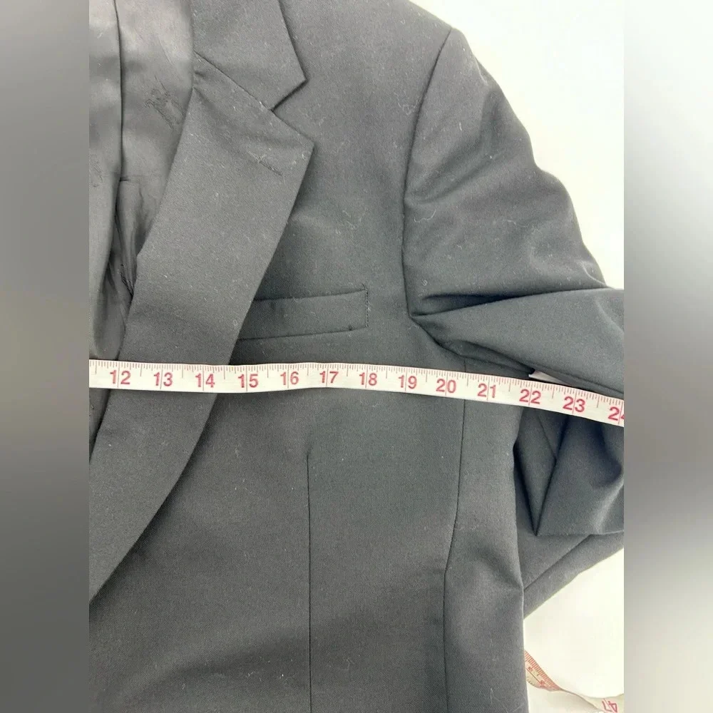 Vintage Burberry's Sport Coat Blazer Wool Black Silver Buttons 42R